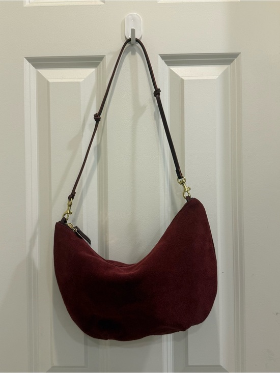 Clare V. Handbags - Clare V. Lune Shoulder Bag in Currant - suede bag 2025